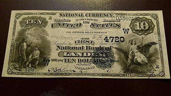$10 Lander Wyoming Bank Note