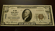 $10 Powell Wyoming Bank Note