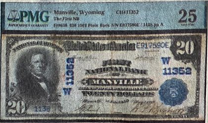 Manville, Wyoming National Bank Note from The First National Bank