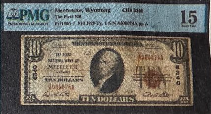 Meeteetse, Wyoming National Bank Note from The First National Bank